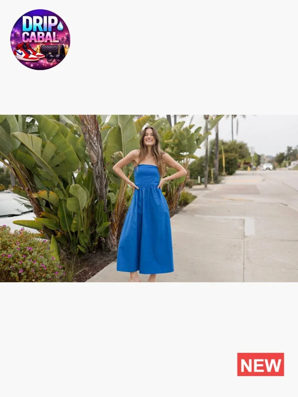 Cotton Blend Strapless Maxi Dress A-Line Backless Formal Party - Picture 7 of 7